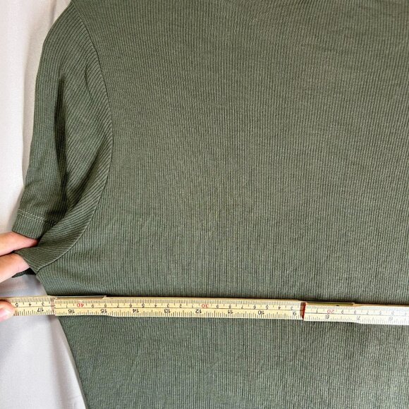 Marine Layer Womens Top M Green Lexi 10216 Twist Front Shirt Stretch Casual - Picture 8 of 10